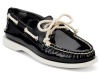 Sperry Top Sider A/O 2 Eye Womens Size 6.5 Black Black Patent Leather Boat Shoes