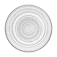 This clear glass plate has recently been reissued by the well-known Finnish design house Iittala. Designed in 1964 by Oiva Toikka, it features concentric circles of glass dewdrops for a look that's both lovely and dazzling. It's an excellent dish for hosting a special event.