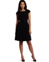 AK Anne Klein Women's Seamed Bi-Stretch Belted Dress