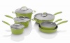 Fagor Michelle B. 10-Piece Induction Ready Forged Aluminum Cookware Set, Lemon-Lime