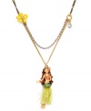 Look the part at your next luau. Betsey Johnson's Hawaiian-inspired style features an adorable hula girl and a bright yellow flower charm. Set in gold-plated mixed metal with sparkling crystal accents. Approximate length: 16 inches + 3-inch extender. Approximate drop: 2-1/2 inches.