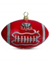 Team and Christmas spirit go hand in hand with the Alabama football ornament. Hand-painted glass is something students, alum and fans will cheer.