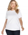 A must-have basic for your casual wardrobe: Jones New York Signature's plus size crewneck tee-- stock up!