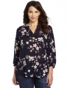 Lucky Brand Women's Plus-Size Sara Cherry Blossom Top