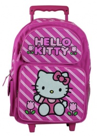 Hello Kitty Striped Large Rolling Backpack