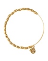 A flash of gleaming yellow gold plated beads lends texture-rich shine on a delicate, expandable Alex and Ani bracelet.