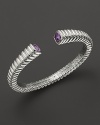 John Hardy Bedeg Silver Batu Cuff with Amethyst