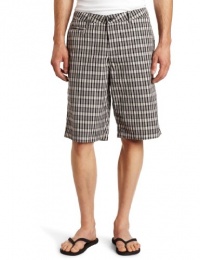 DC Men's Atrain Plaid Classic Fit Chino Board Shorts