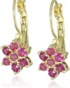 Betsey Johnson Iconic Fabulous Fuchsia Crystal Flower Drop Earrings