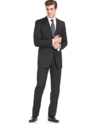 Save yourself a trip to the tailor. This sleek Calvin Klein suit offers a modern slim fit, making it ready to wear right off the rack.