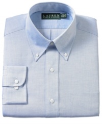 Combining a classic fit and timeless sophistication, this comfortable Lauren Ralph Lauren dress shirt is ready-made to jump right into your workweek rotation.