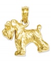 Honor your favorite breed. This polished charm features an intricately-carved Schnauzer dog in 14k gold. Chain not included. Approximate length: 7/10 inch. Approximate width: 3/5 inch.