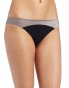 Calvin Klein Womens Satin Sculpt Bikini, Black, Large