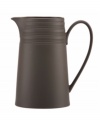 Elegance comes easy with the Fair Harbor large pitcher, perfect for sangria or lemonade. Durable stoneware in a warm mocha hue is half glazed, half matte and totally timeless.