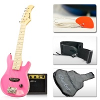 30 Kids Pink Electric Guitar with Amp & Much More Guitar Combo Accessory Kit