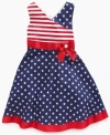 Color her patriotic in this precious stars-and-stripes dress from Bonnie Jean.