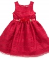 Fancy her up for any special occasion with this lovely lace-overlay dress from Sweet Heart Rose.