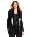 Tuxedo styling meets sequined sparkle on this MICHAEL Michael Kors blazer.