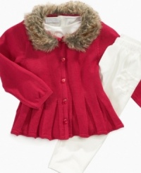 She'll be ready to receive her presents in this fashionable jacket and pant set by First Impressions.