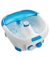 Great ideas bubble up! A 2-in-1 spa experience greets your feet with a powerful water jets, revitalizing heat and a soothing bubble massage. A center spinning pedicure center offers three attachments to get your toes shaped up & shining, while raised nodes on the bottom floor provide a constant, gentle kneading. 2-year warranty. Model FB-300.