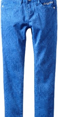 Baby Phat Girl's 7-16 Python Skinny Ankle Jeans, Blue, 7