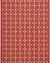 Area Rug 6x9 Rectangle Transitional Red - Creme Color - Safavieh Courtyard Rug from RugPal