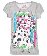 Beautees Preppy Pup T-Shirt (Sizes 4 - 6X) - gray, 6