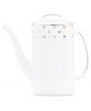 Pave your table in polka dots for fine dining without the formality. From kate spade new york dinnerware, the Larabee Road coffee pot features luxe bone china with platinum accents that combine easy elegance and irresistible whimsy.