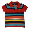 Polo Ralph Lauren Infant Boys Striped Mesh Polo (12 Month, Red Multi)