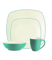 Noritake Colorwave Turquoise 4-Piece Place Setting, Square Shape