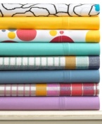 Outfit your kid's room in style with this 300-thread count sheet set, featuring vibrant colors and modern patterns for a fun and playful feel.