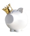 A penny-pinching queen, this irresistible Oinks! piggy bank from Salt&Pepper reigns over your finances wearing a lustrous gold crown and shiny white glaze. A great gift for anyone on a budget, from a brand synonymous with fresh, contemporary home design. (Clearance)