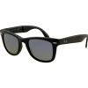 Ray-Ban RB4105 Folding Wayfarer Icons Sports Sunglasses/Eyewear - Matte Black/Crystal Blue Mirror / Size 50mm