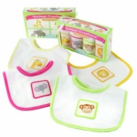 Baby Aspen Animal Crackers for Messy Snackers 4 Piece Bib Set