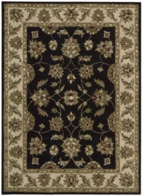 Nourison Mahal Black/Ivory Persian 5-Feet by 7-Feet 100-Percent Wool Area Rug