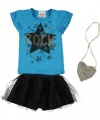 Beautees Rock Out 2-Piece Outfit (Sizes 4 - 6X) - light blue, 4