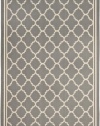 Area Rug 6x9 Rectangle Transitional Anthracite - Beige Color - Safavieh Courtyard Rug from RugPal