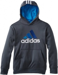 adidas Boys 8-20 Youth Shutout Hoodie, Dark Onix/Bright Blue/White, X-Large