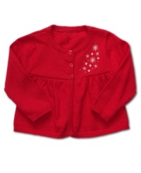 She'll be the brightest star in the room as she shines in this adorably cute cardigan sweater with starry detail by Carter's.