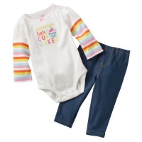 Carter's Girls Mommy's Little Cupcake Bodysuit and Jeggings 2 Piece Set (12 months)