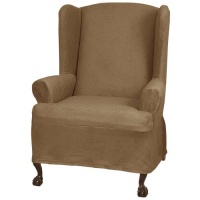 Maytex Mills Maggie Stretch Slipcover for Wing Chair, Stone