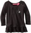 Baby Phat - Kids Baby-girls Infant Tunic With Ruffle Bottom, Black, 12