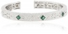 Judith Ripka Estate Three Small Stones Green Cuff Bracelet