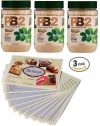 Powdered Peanut Butter - 85% Less Fat and Calories - 3 Pack PB2 Regular Jars - 6.5oz Each - Free Bonus PB2 Recipe Cards Included (17 Cards in Total)