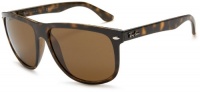 Ray-Ban RB4147P Flat Top Boyfriend Polarized Sunglasses,Tortoise Frame/Brown Lens,60 mm