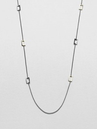 From the Notte Collection. Modern 18k gold and blackened sterling silver rectangular stations on a delicate link chain. 18k goldBlackened sterling silverLength, about 44Lobster clasp closureImported 