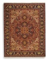 This Windsor rug from the English Manor Collection symbolizes the perfect symmetry and balance found in architecture of the infamous Windsor Castle, home to the Queen of England. This timeless design captures attention with a versatile color palette of red, indigo, ivory, yellow, caramel, terra cotta, blue and green, all specially dyed to create a graduated, vintage look. Each is woven in luxuriously soft New Zealand wool and finished with Krastan's patented Luster-Wash™ process for an antique-like find.