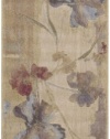 Nourison Zanibar Beige Watercolor 2.0-Feet by 2.9-Feet Polyacrylic Area Rug