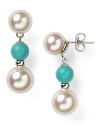 Round out your jewel box with this pair of earrings from Majorica. This pair's organic pearls nod to subdued style, while turquoise beads are a bold injection of color.