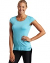 ASICS Women's Ayami Short Sleeve Top,Aqua,Large